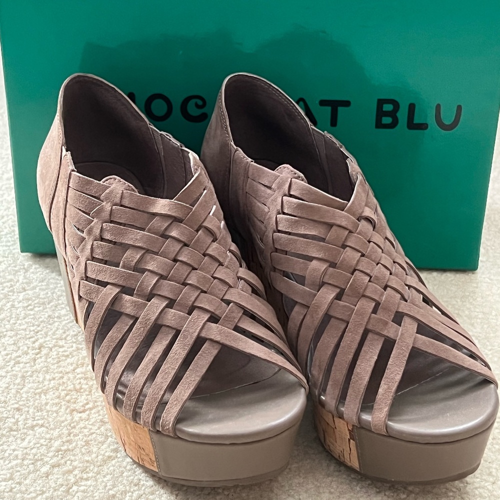 Chocolat Blu Taupe Suede Wedge Heels (Worn Once)